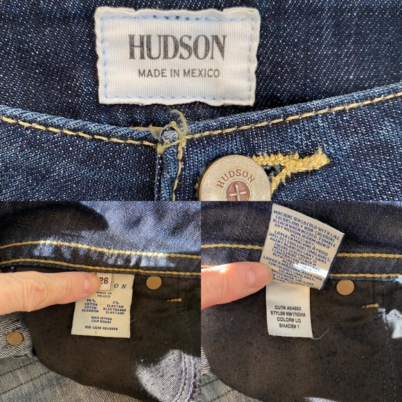 HUDSON Jeans Signature Bootcut Flap Pockets Jeans Size 26 Perfect Denim Long - Picture 12 of 13